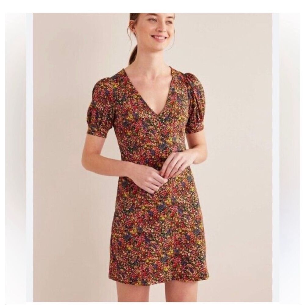 Boden Floral Jersey Mini Dress Size 4R